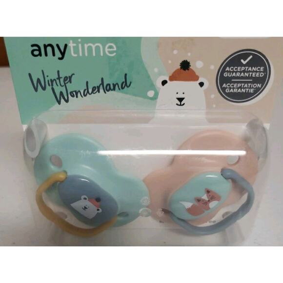Tommy Tippee Anytime Winter Wonderland 6-18m Pacifier - Set of 2 - NIP - Picture 3 of 4
